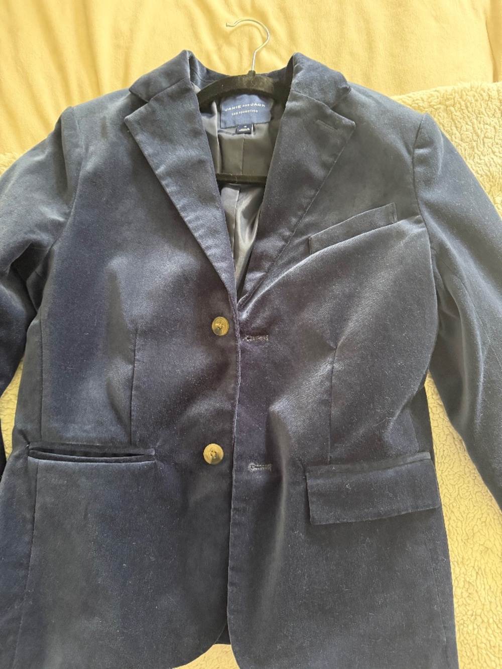Janie and Jack Boys Navy Blue Velvet Blazer – Size 14